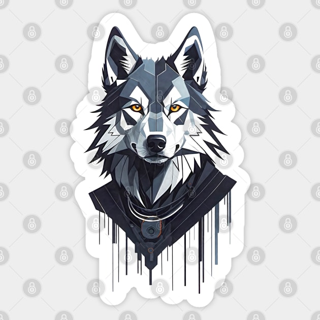 Abstract Wolf Sticker by Voodoo Production